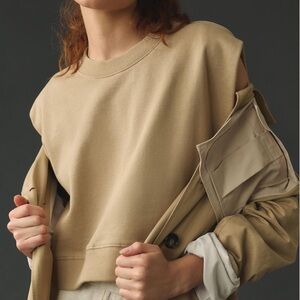 Anthropologie Grey Lab Crew Muscle Sweatshirt in Sand